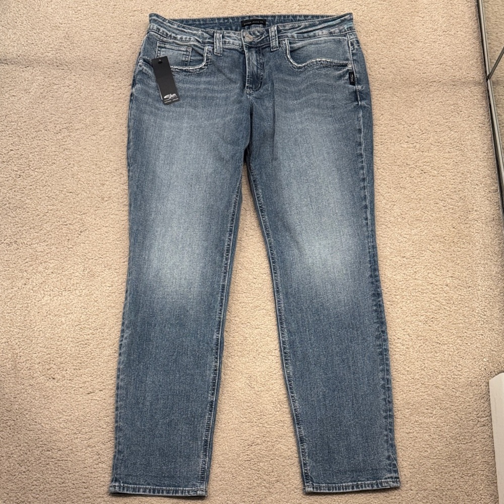 Silver Jeans Women's Straight Leg Blue Denim